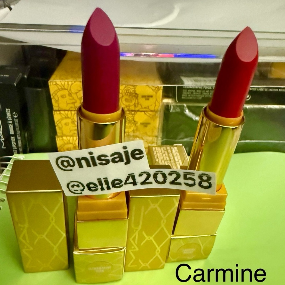 MAC Ultramarine Pink & Carmine Rouge Prabal Luxury Lipsticks
